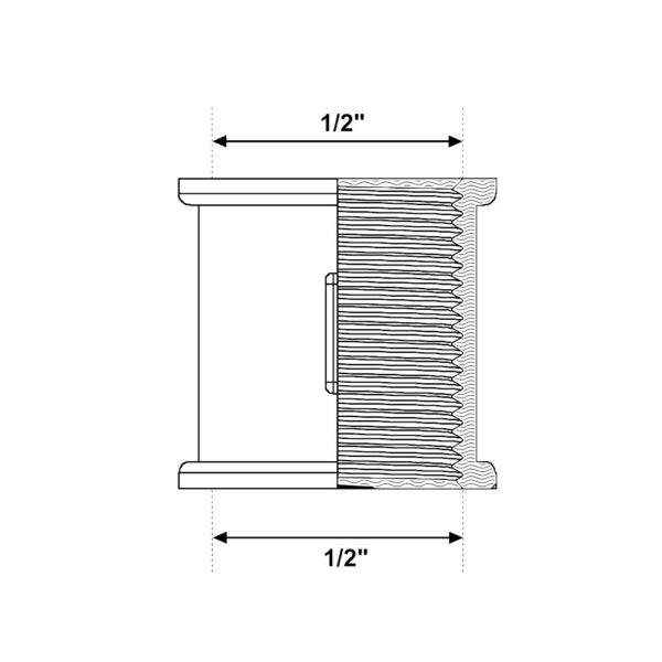 Manicotto Filettato FF 1/2″ Ottone Giallo Pesante