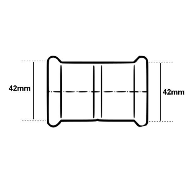 Manicotto con Battuta A Pressare Per Tubo Rame FF 42mm HT