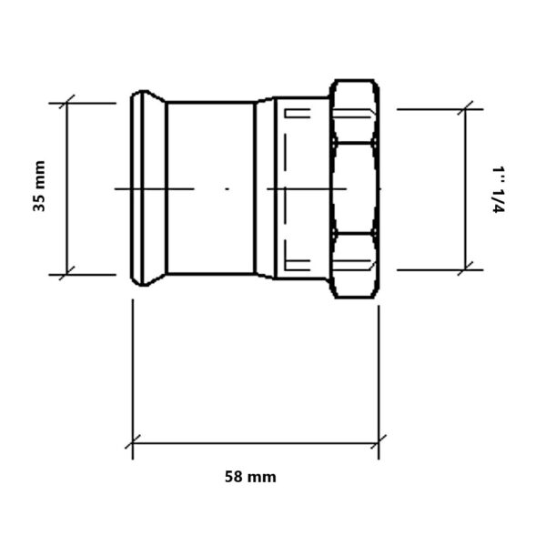 Manicotto a pressare gas per tubo rame FF 1″1/4-35mm