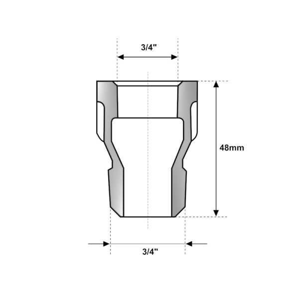 Manicotto MF 3/4″ – 48mm in ghisa