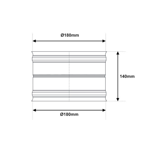 Manicotto acciaio INOX mono parete FF Ø 180mm
