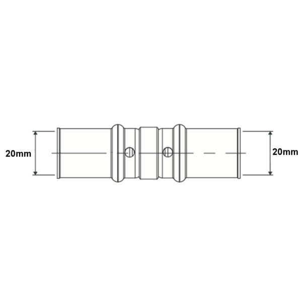 Manicotto intermedio 20mm – 20mm GAS