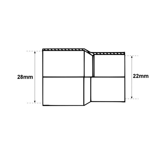 Manicotto Ridotto A Saldare Per Tubo Rame FF 28-22mm