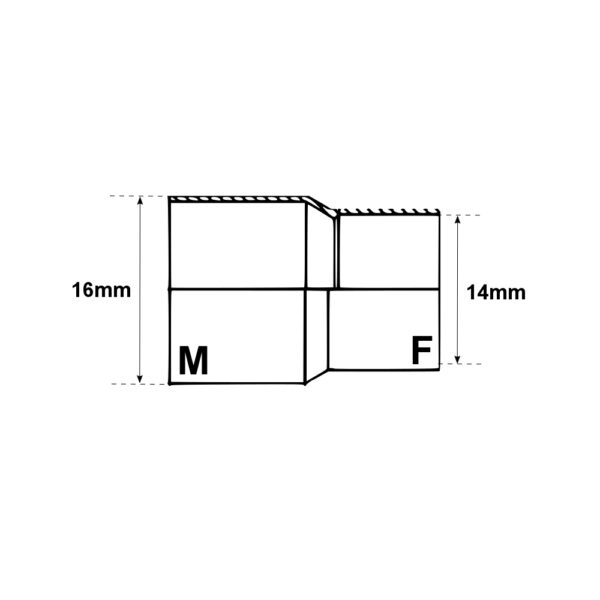 Manicotto Ridotto A Saldare Per Tubo Rame MF 16-14mm