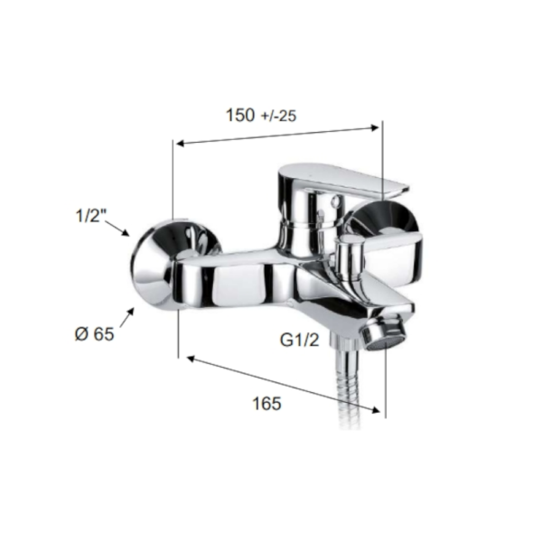 scheda tecnica miscelatore cromato Grafo pentagono