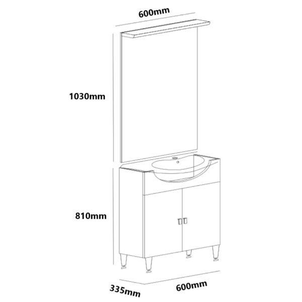 Mobile da bagno classico Carmen 65 bianco