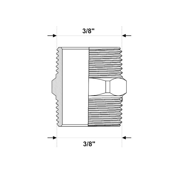 Niples Filettata MM 3/8″ Ottone Cromato Lucido