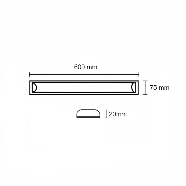 Plafoniera slim LED 18W 600mm bianco freddo