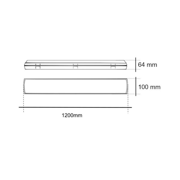 Plafoniera stagna 1 tubo T8 1200mm