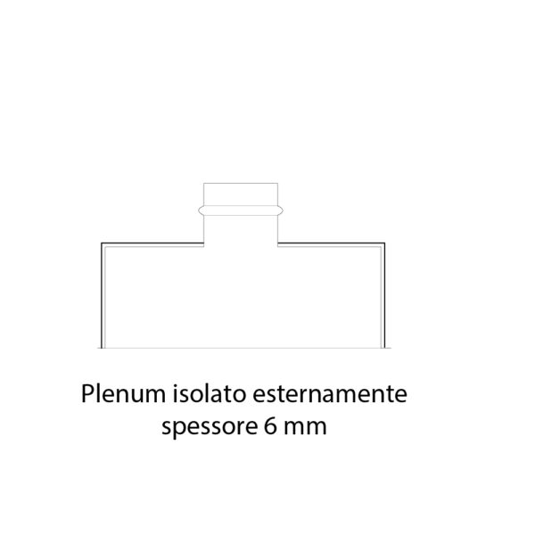 Plenum isolato PBZI1 per mandata aria 200×100 tubo Ø 150mm