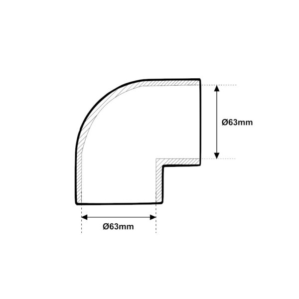 Raccordo A Gomito 90° In PVC Da Incollaggio Ø63mm