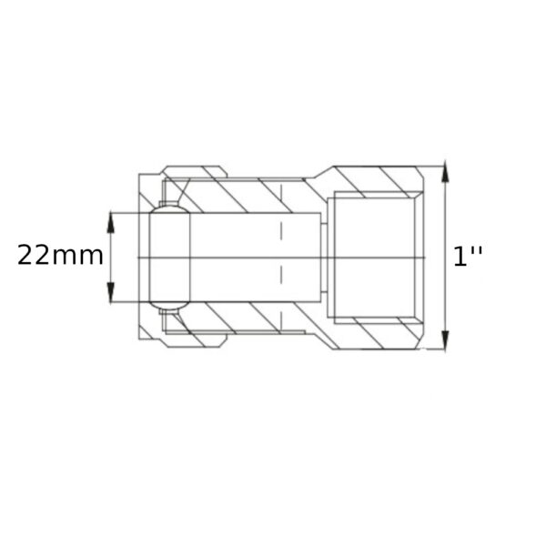 Raccordo A Stringere Per Tubo In Rame F 1″ – F 22mm