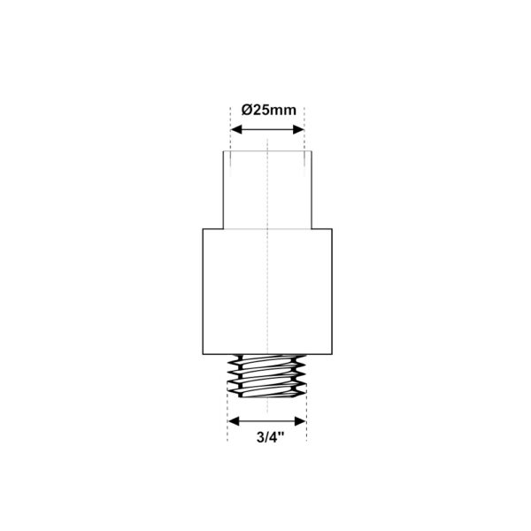 Scheda tecnica Raccordo a saldare PP-R MF 3/4"-25mm