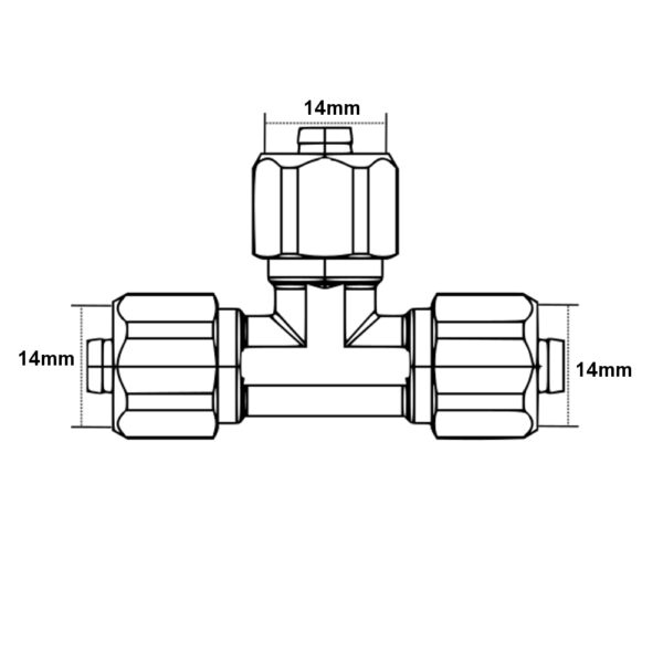 Raccordo TES 14 – 14 – 14mm