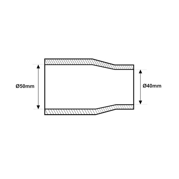 Raccordo di riduzione in PVC da incollaggio Ø50-40mm