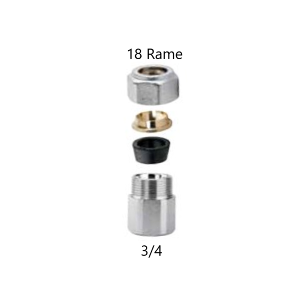 Raccordo dritto femmina 3_4x18 Rame Arteclima