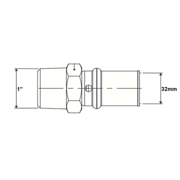 Raccordo Filettato M 32mm – 1” GAS