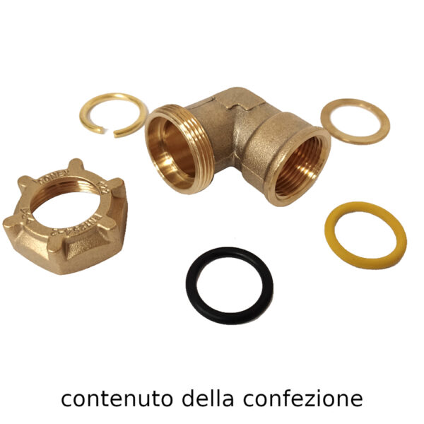 Raccordo gomito a stringere per tubo in rame F 1/2” – F 12mm