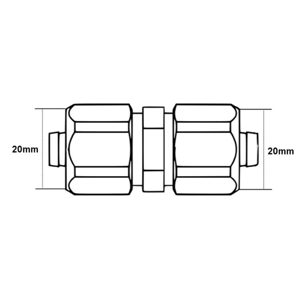 Raccordo intermedio Dritto 20 – 20mm