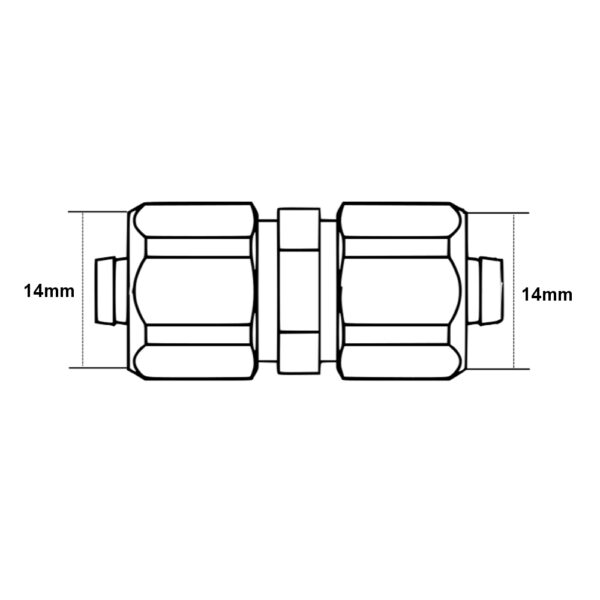 Raccordo intermedio dritto 14 – 14mm