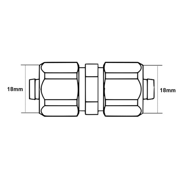 Raccordo intermedio dritto 18 – 18mm