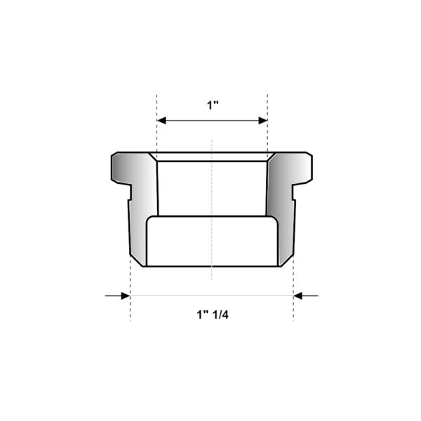 Riduzione MF 1″ 1/4 x 1″ in ghisa