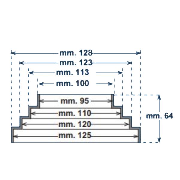 Riduzione concentrica per cappa Ø100×125