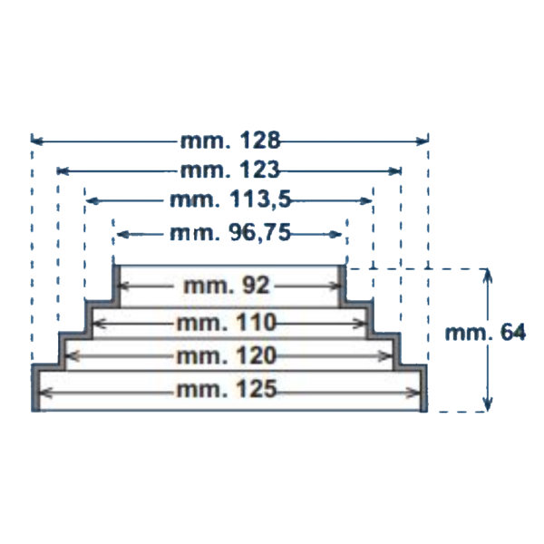 Riduzione concentrica per cappa Ø125-100mm