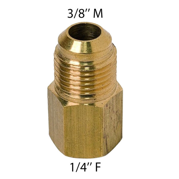 Riduzione in ottone per condizionamento filettato M 3/8” x F 1/4”