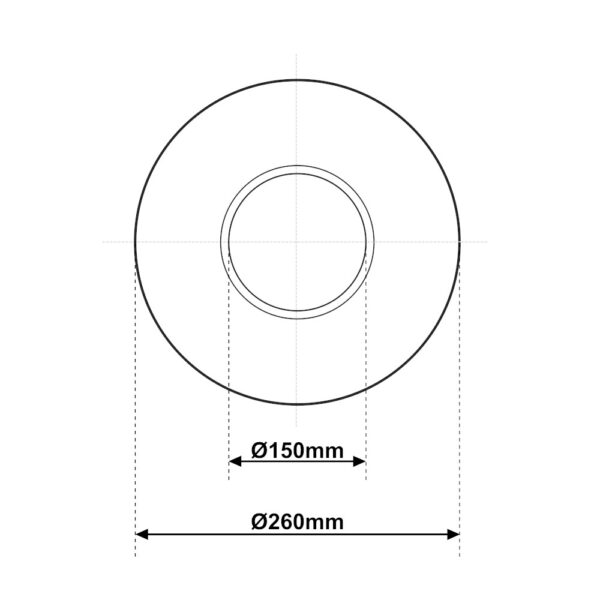 Rosone Nero Opaco Ø 150mm per stufa a legna