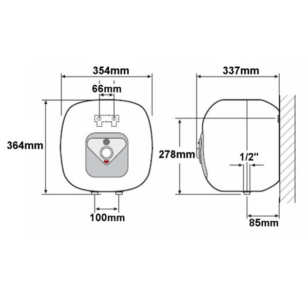 Scaldabagno Elettrico 15 Litri Sopralavello DIANBOILER