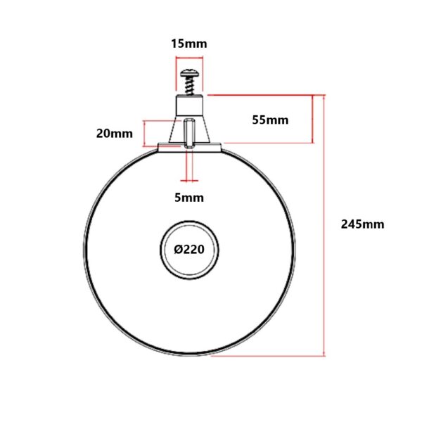 Sfera per galleggiante Ø 220 con scorrevole