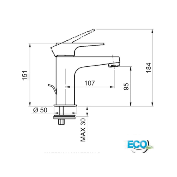 Smart Eco miscelatore Daniel per lavabo