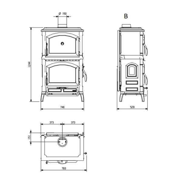 Stufa A Legna ISOTTA FORNO EVO Nordica GHISA SMALTATA 9,7kw