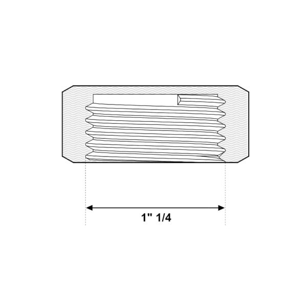 Tappo Filettato F 1″ 1/4 Ottone Giallo Pesante