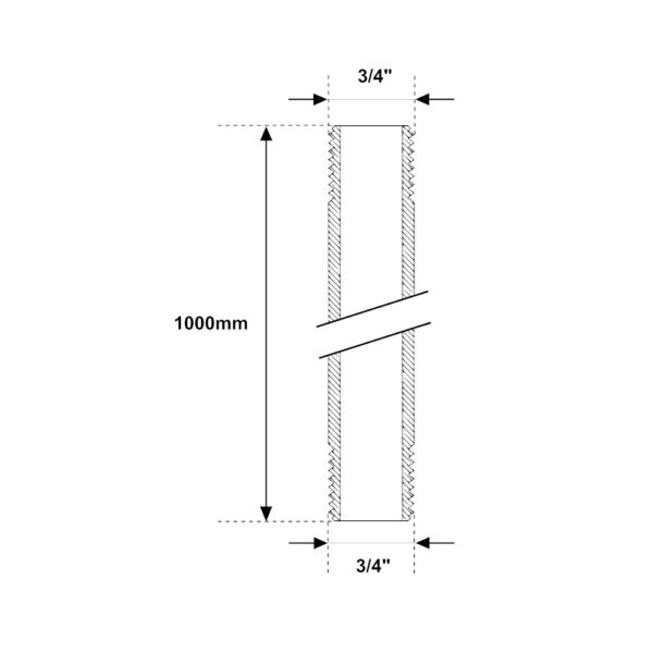 Tronchetto MM 3/4″ Acciaio Zincato 1000mm