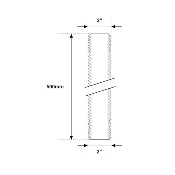 Tronchetto MM 2″ Acciaio Zincato 500mm