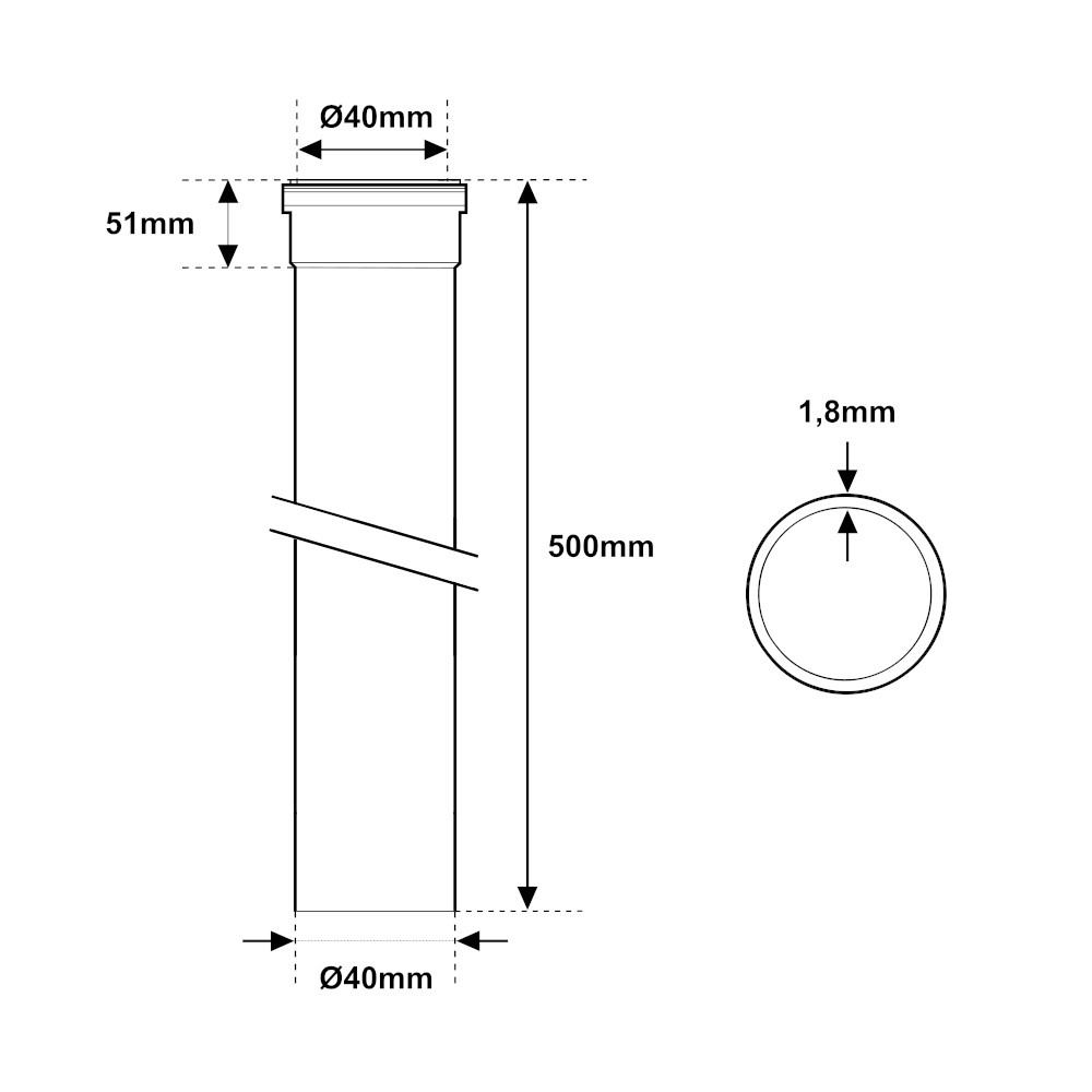 HT Tubo flessibile plastica Grigio Ø 500 mm