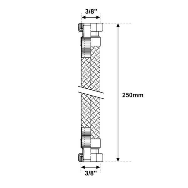 Tubo Flessibile in Acciaio Inox FF 3/8″ da 250mm