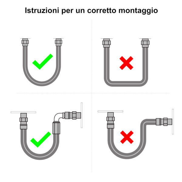 Tubo Flessibile in Acciaio Inox MF 1″ 1/4 da 800mm