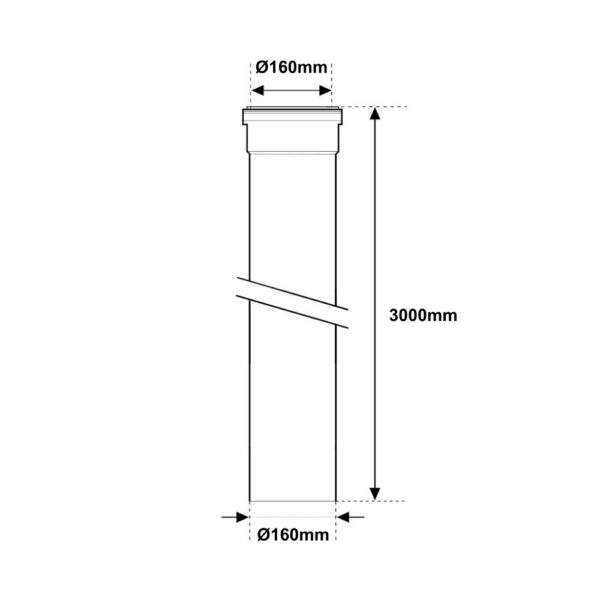 Tubo MF PVC Con Guarnizione Ø160 Da 3 Metri