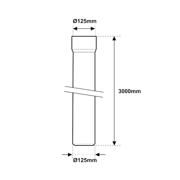 Tubo Ø 125mm da 3000mm PVC ad incollaggio arancio