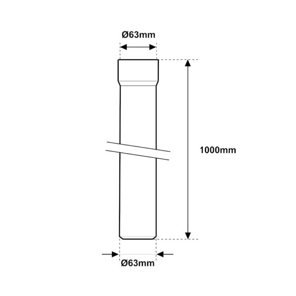 Tubo Ø 63mm da 1000mm PVC incollaggio arancio