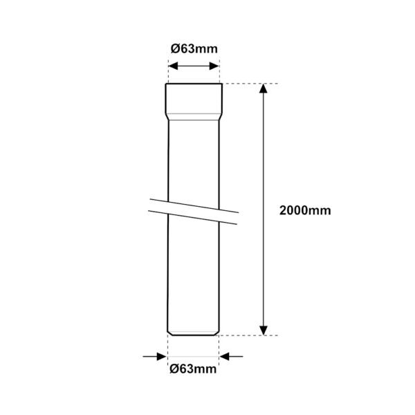 Tubo Ø 63mm da 2000mm PVC incollaggio arancio