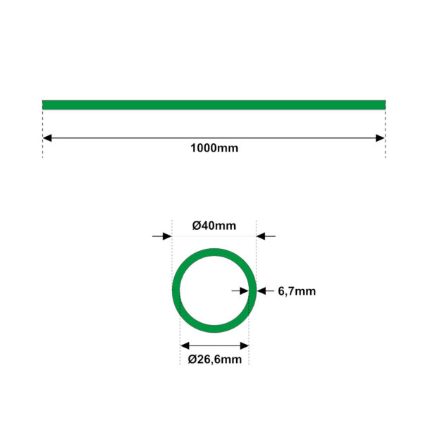 Tubo PP-R Verde A Saldare Ø 40mm 2metri