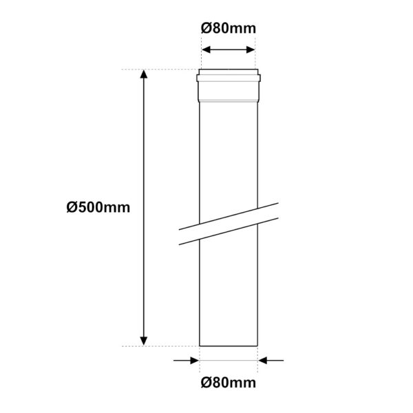 Tubo PP per condensazione da 500mm Ø 80mm