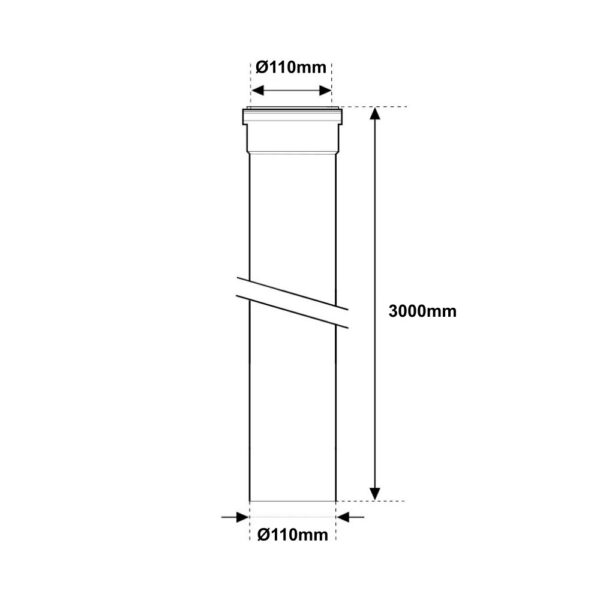 Tubo PVC Con Guarnizione Ø110 Da 3 Metri