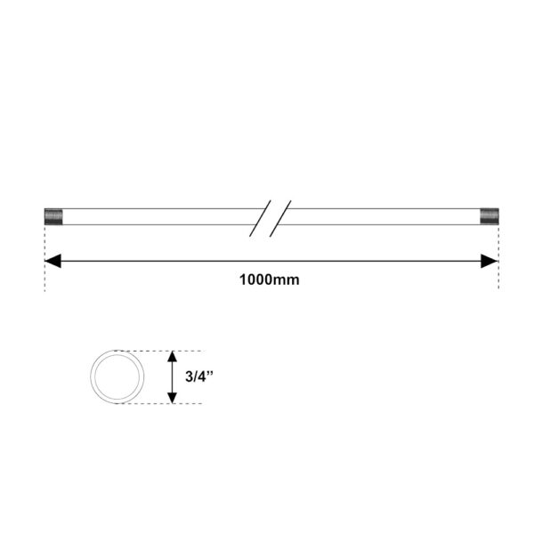 Tubo flessibile per Proiettore Piscina 1000mm 3/4″