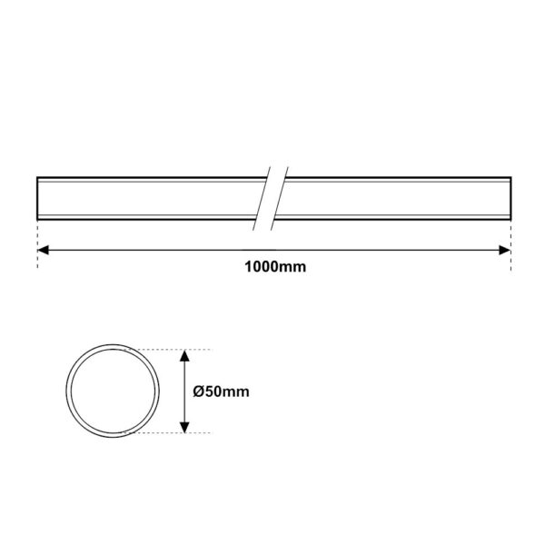 Tubo quadra pool PVC flessibile Ø50mm da 1000mm