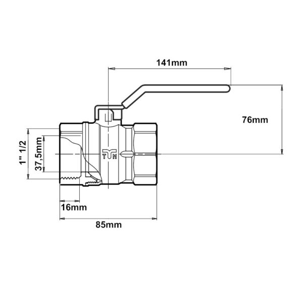 Valvola a sfera FF da 1″ 1/2